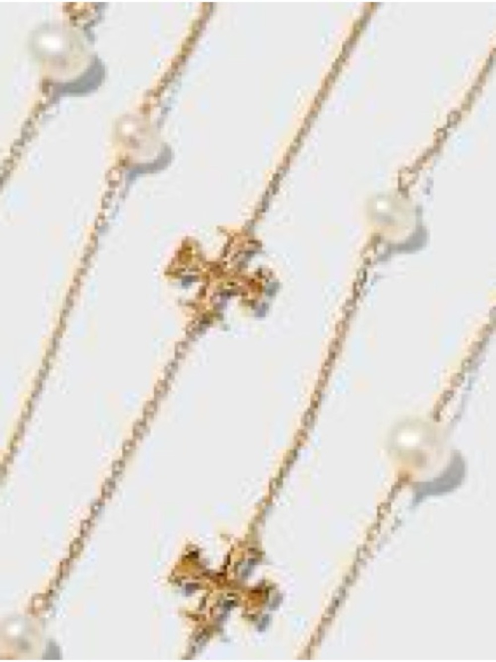 Tory Burch Gold Pearl Cross Necklace